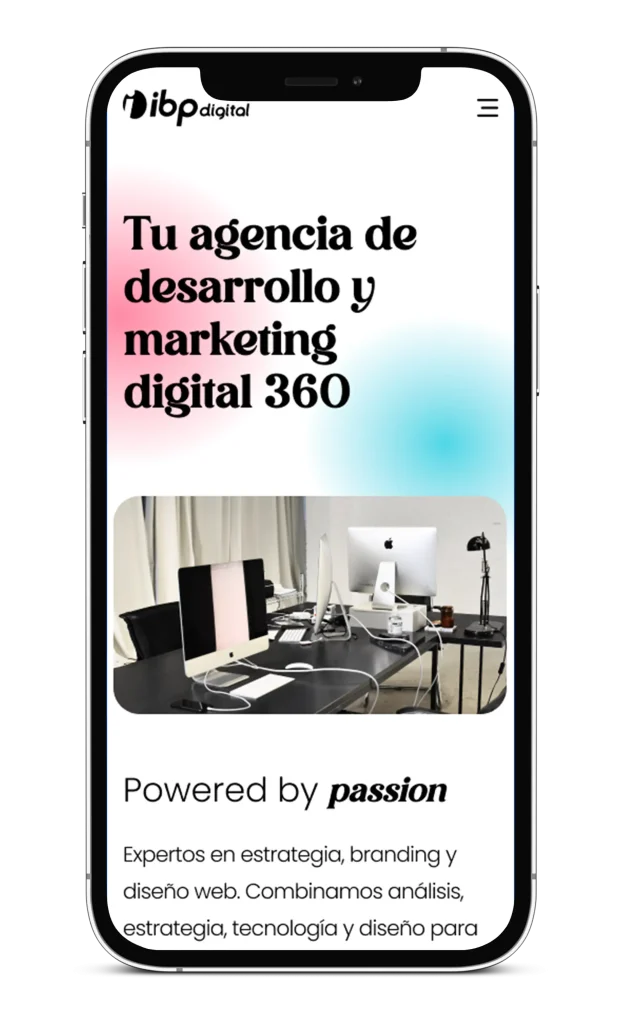 mockup móvil web ibpdigital.com